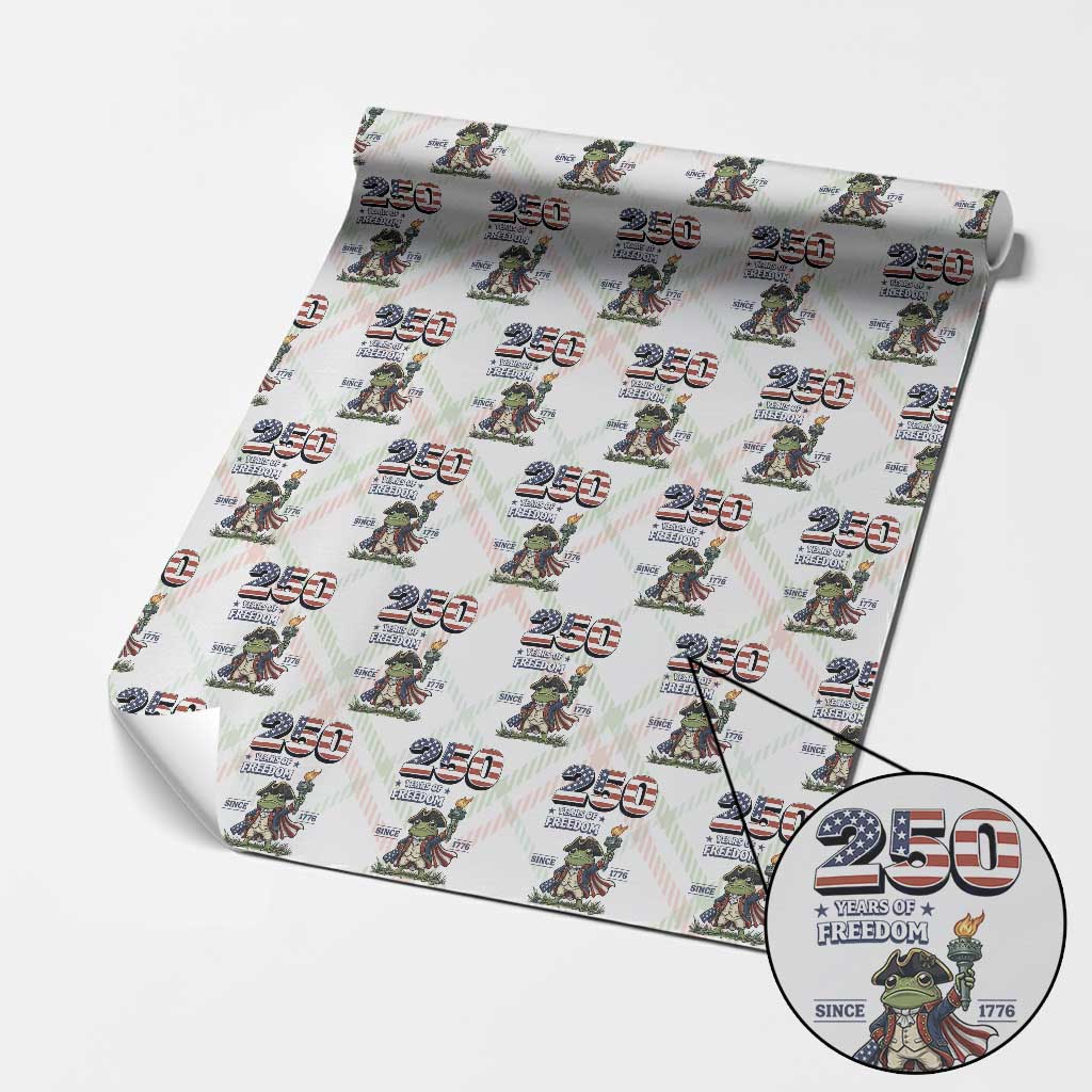 Patriotic Frog Raising The Torch Wrapping Paper Roll 250 Years Of Freedom TS12 Christmas Plaid Print Your Wear