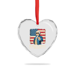 Patriotic George Washington Heart Crystal Glass Ornament No Kings In America TS12 Print Your Wear