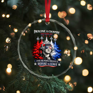 Patriotic George Washington Sunglasses and Fighter Jets Crystal Glass Ornament Imagine A Country So Great Pride TS02 Print Your Wear
