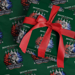 Patriotic George Washington Sunglasses and Fighter Jets Wrapping Paper Roll Imagine A Country So Great Pride TS02 Green Print Your Wear