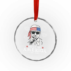 Patriotic Gulf Of USA Est 2025 Crystal Glass Ornament Funny Trump Happy 4th Of July TS02 Print Your Wear