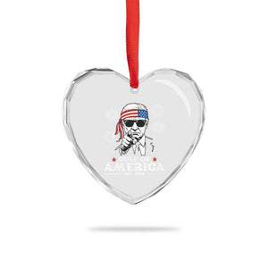 Patriotic Gulf Of USA Est 2025 Heart Crystal Glass Ornament Funny Trump Happy 4th Of July TS02 Print Your Wear