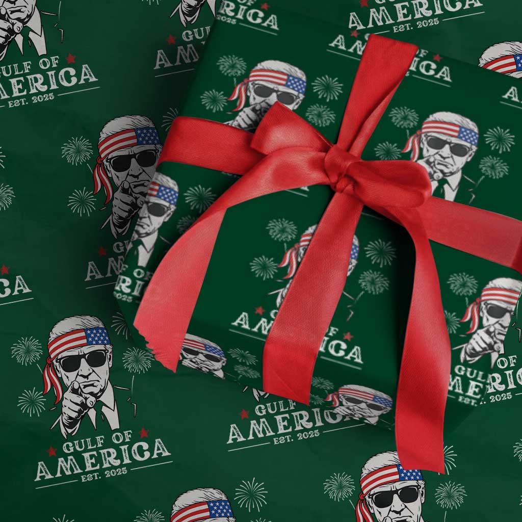 Patriotic Gulf Of USA Est 2025 Wrapping Paper Roll Funny Trump Happy 4th Of July TS02 Green Print Your Wear