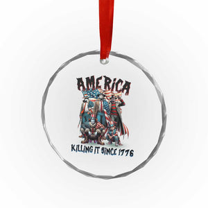 Patriotic Horror Mashup Crystal Glass Ornament America Killing It Since 1776 TS02 Print Your Wear