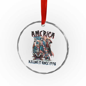 Patriotic Horror Mashup Crystal Glass Ornament America Killing It Since 1776 TS02 Print Your Wear