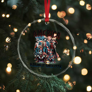 Patriotic Horror Mashup Crystal Glass Ornament America Killing It Since 1776 TS02 Print Your Wear