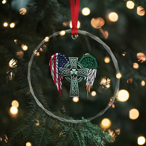 Patriotic Irish American Cross Crystal Glass Ornament St Patricks Day Religious Gift TS12 Print Your Wear