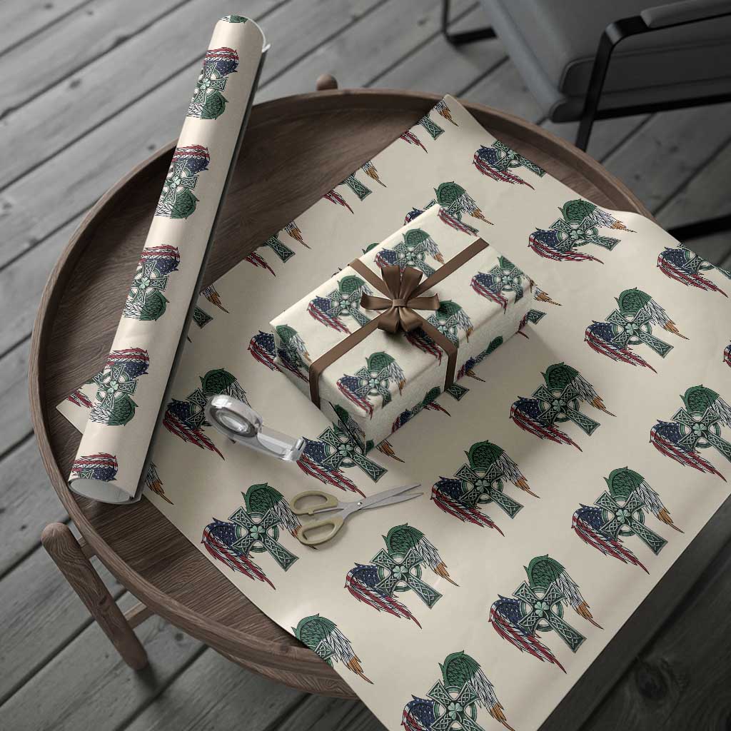 Patriotic Irish American Cross Wrapping Paper Roll St Patricks Day Religious Gift TS12 Beige Print Your Wear