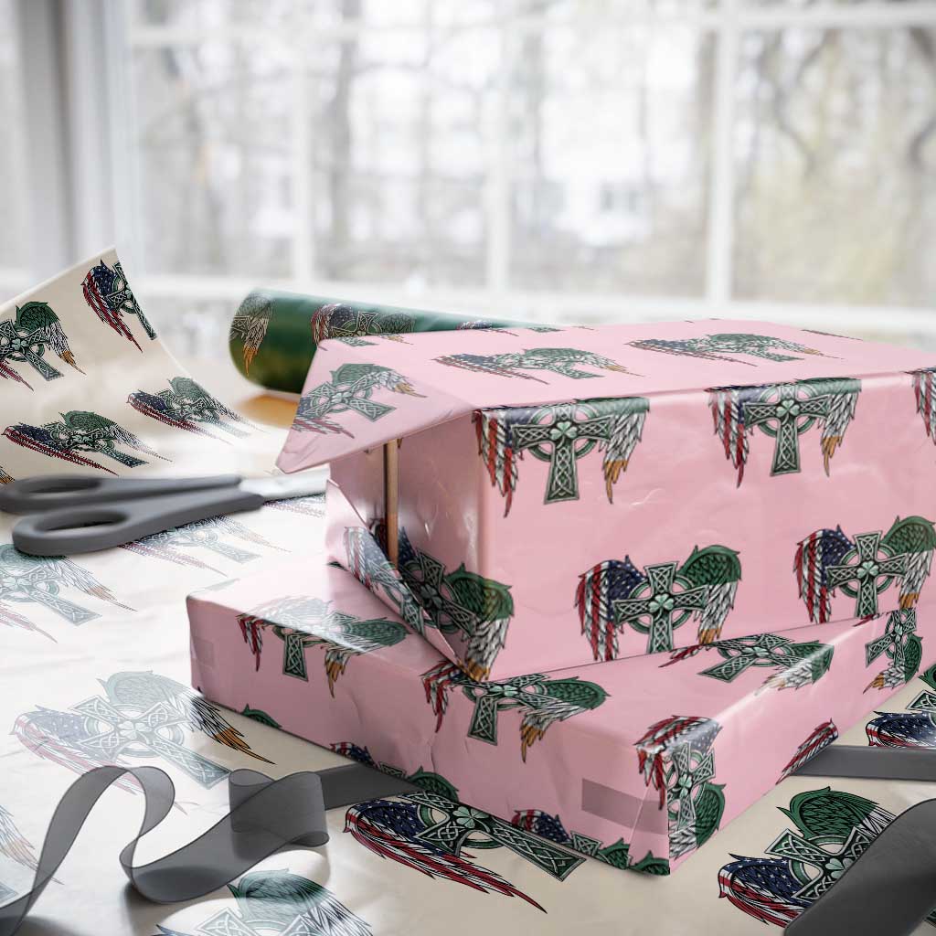 Patriotic Irish American Cross Wrapping Paper Roll St Patricks Day Religious Gift TS12 Light Pink Print Your Wear