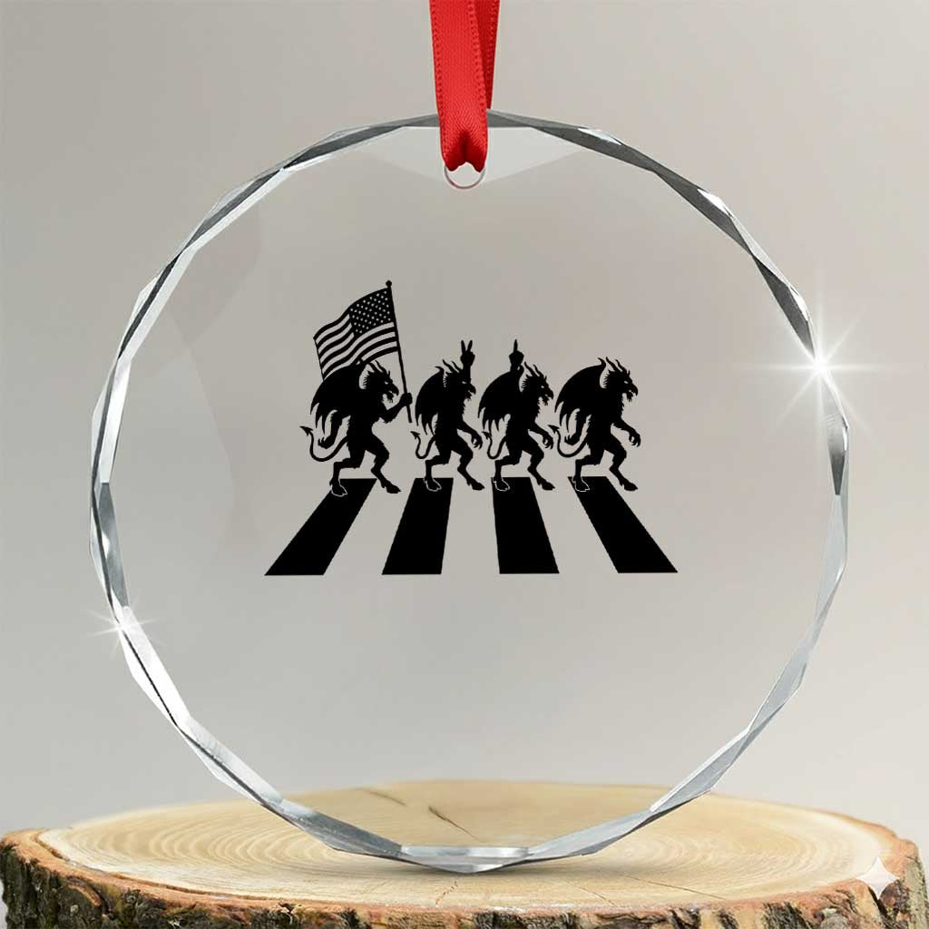 Patriotic Jersey Devil Crystal Glass Ornament New Jersey Cryptid Gift TS12 Transparent Glass 3'' Circle Print Your Wear
