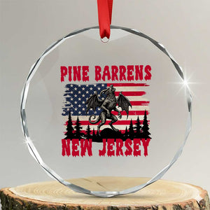 Patriotic Jersey Devil Crystal Glass Ornament Pine Barrens New Jersey Cryptid TS12 Transparent Glass 3'' Circle Print Your Wear
