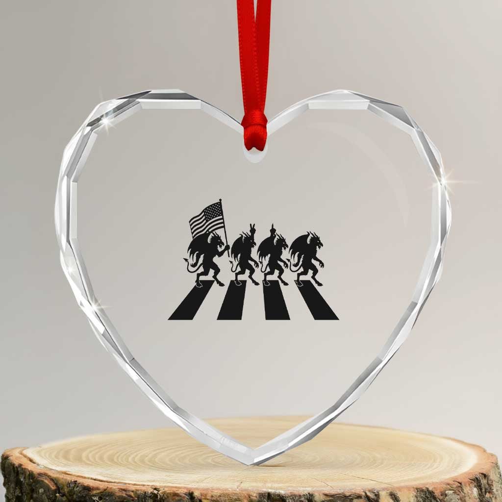 Patriotic Jersey Devil Heart Crystal Glass Ornament New Jersey Cryptid Gift TS12 Transparent Glass 3'' Heart Print Your Wear