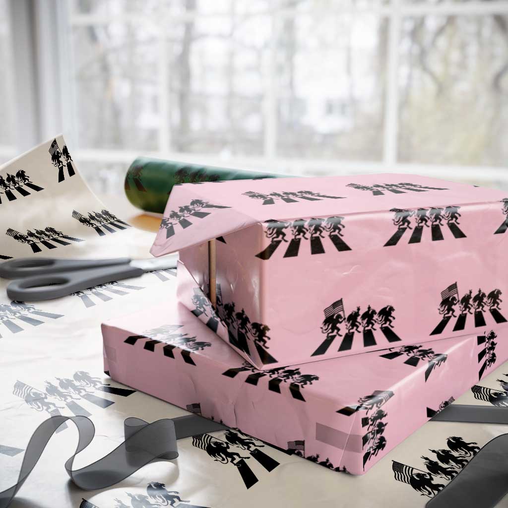Patriotic Jersey Devil Wrapping Paper Roll New Jersey Cryptid Gift TS12 Light Pink Print Your Wear