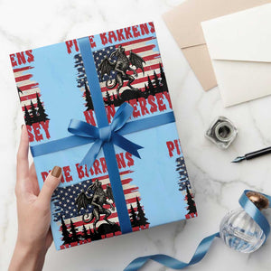 Patriotic Jersey Devil Wrapping Paper Roll Pine Barrens New Jersey Cryptid TS12 Light Blue Print Your Wear