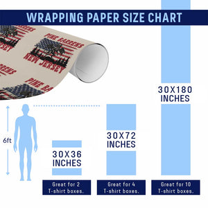 Patriotic Jersey Devil Wrapping Paper Roll Pine Barrens New Jersey Cryptid TS12 Print Your Wear