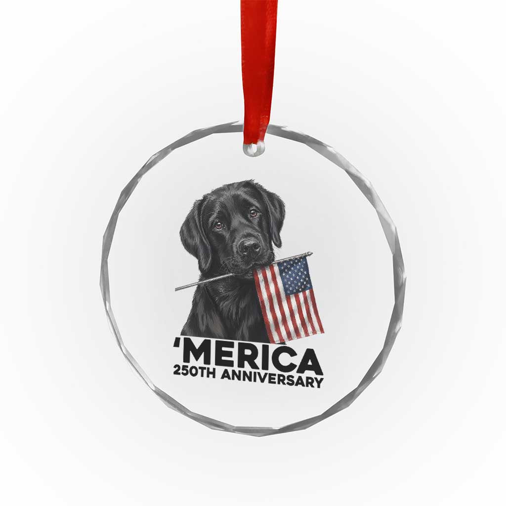 Patriotic Labrador Retriever Crystal Glass Ornament America 250th Anniversary Gift TS12 Print Your Wear