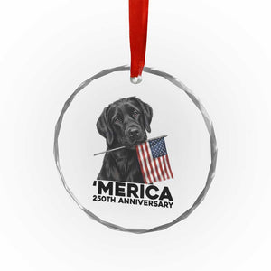 Patriotic Labrador Retriever Crystal Glass Ornament America 250th Anniversary Gift TS12 Print Your Wear