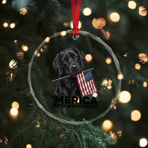 Patriotic Labrador Retriever Crystal Glass Ornament America 250th Anniversary Gift TS12 Print Your Wear