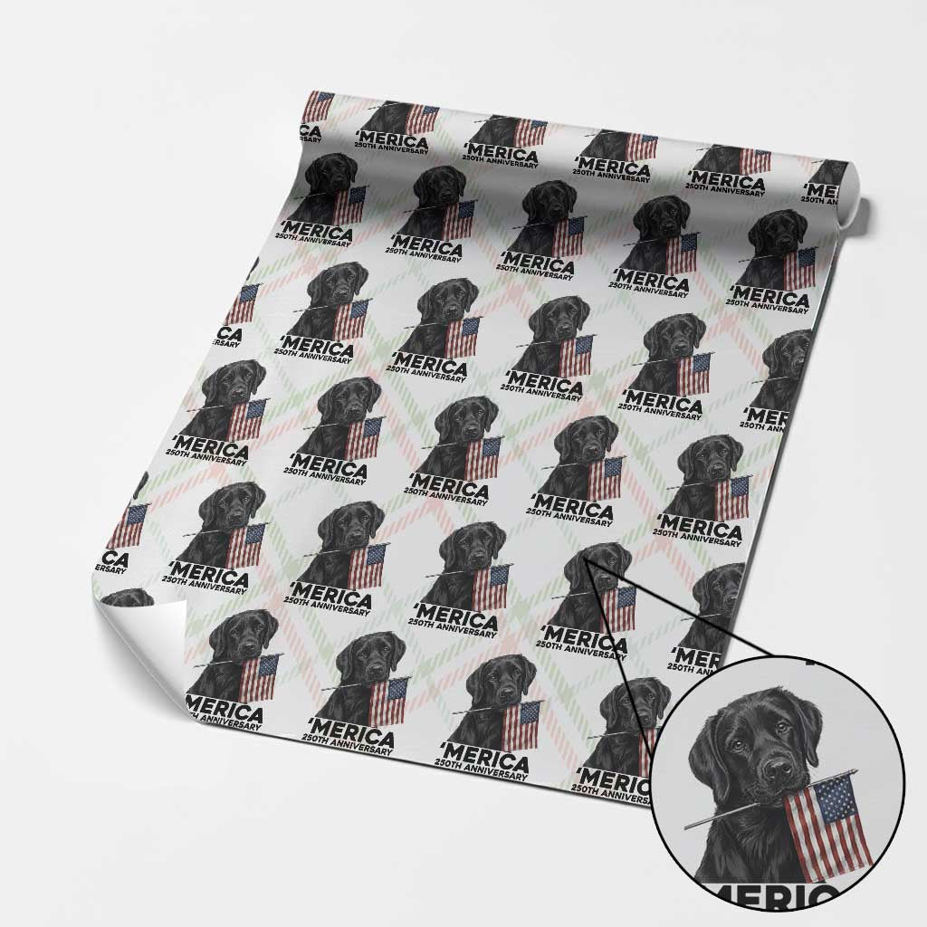 Patriotic Labrador Retriever Wrapping Paper Roll America 250th Anniversary Gift TS12 Christmas Plaid Print Your Wear