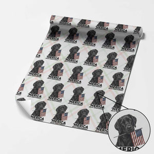 Patriotic Labrador Retriever Wrapping Paper Roll America 250th Anniversary Gift TS12 Christmas Plaid Print Your Wear