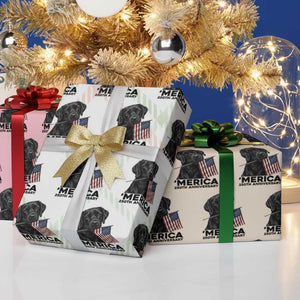 Patriotic Labrador Retriever Wrapping Paper Roll America 250th Anniversary Gift TS12 Print Your Wear