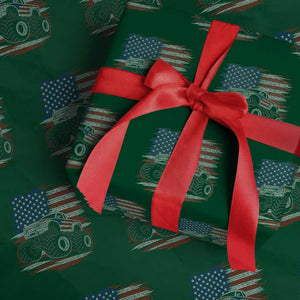 Patriotic Monster Truck Polka Dot Wrapping Paper Roll Dot Day Gift