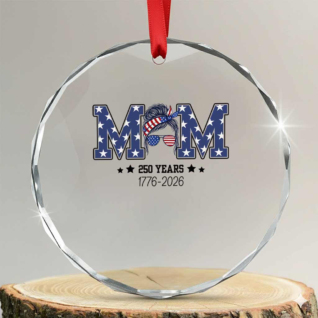 Patriotic Mothers Day Gift Crystal Glass Ornament USA 250 Years Celebration TS12 Transparent Glass 3'' Circle Print Your Wear