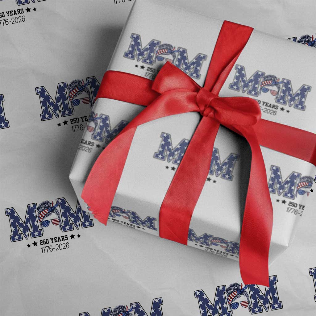 Patriotic Mothers Day Gift Wrapping Paper Roll USA 250 Years Celebration TS12 White Print Your Wear