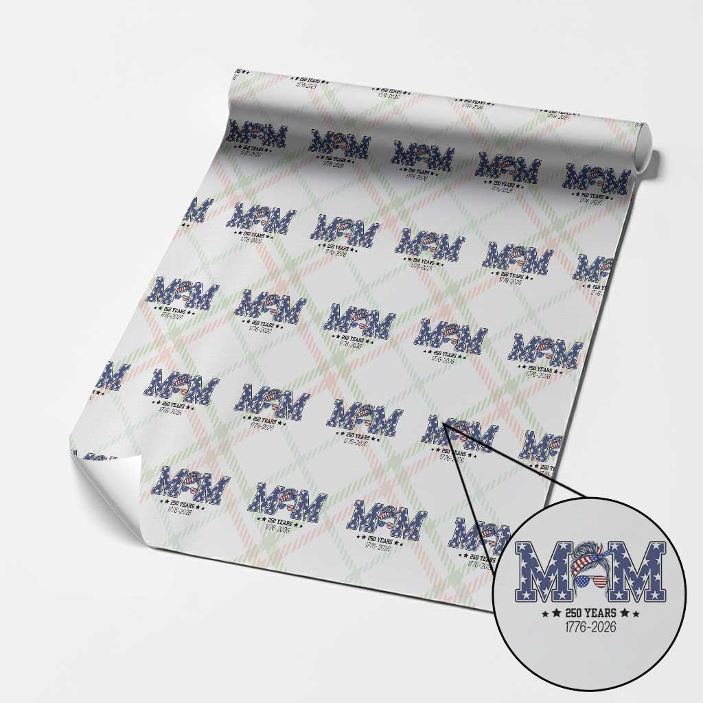 Patriotic Mothers Day Gift Wrapping Paper Roll USA 250 Years Celebration TS12 Christmas Plaid Print Your Wear