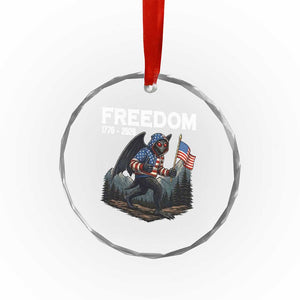 Patriotic Mothman Lover Crystal Glass Ornament Funny USA 250 Anniversary Gift TS12 Print Your Wear