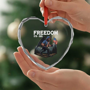 Patriotic Mothman Lover Heart Crystal Glass Ornament Funny USA 250 Anniversary Gift TS12 Print Your Wear