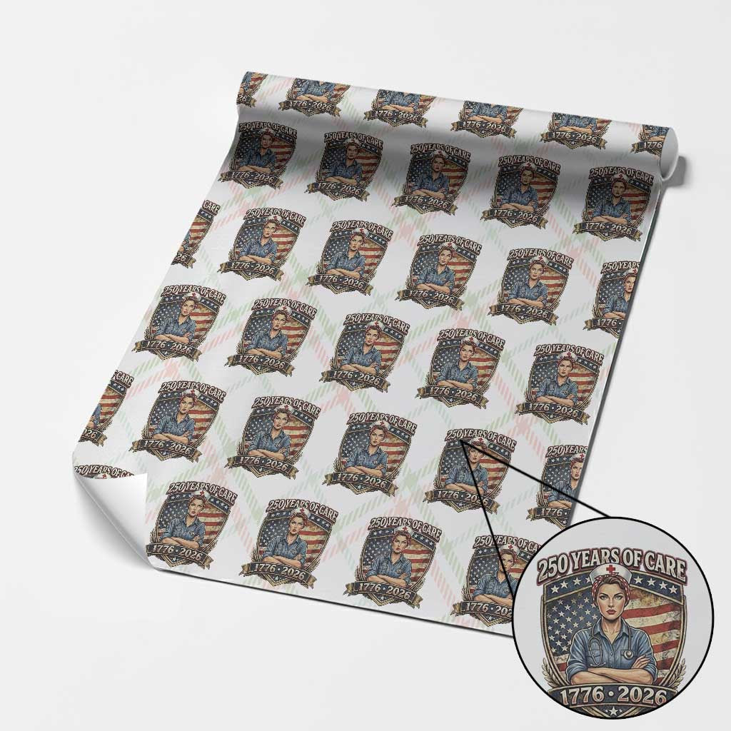 Patriotic Nurse Celebrating 250 Years Of Care Gift Wrapping Paper Roll TS12 Christmas Plaid Print Your Wear