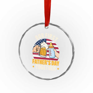 Patriotic Our First Fathers Day Together Crystal Glass Ornament Gift For New Dad TS12 Print Your Wear