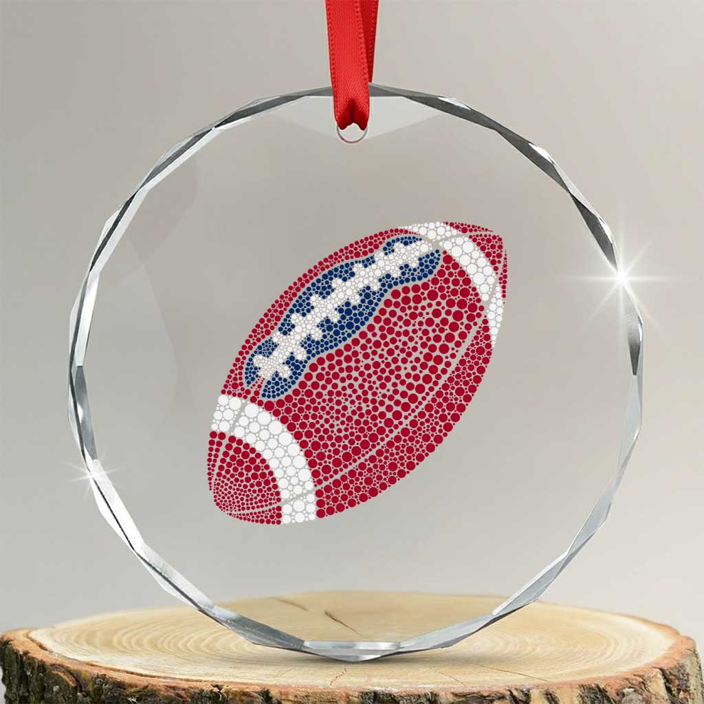 Patriotic Polka Dot Football Crystal Glass Ornament Dot Day Gift TS12 Transparent Glass 3'' Circle Print Your Wear