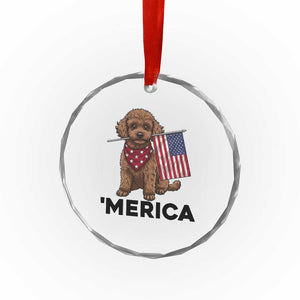 Patriotic Poodle Mom Dad Gift Crystal Glass Ornament Merica 4th Of July TS12 Print Your Wear