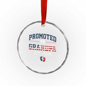 Patriotic Promoted To Grandpa Est 2026 Crystal Glass Ornament US Flag New Father Gift TS12 Print Your Wear