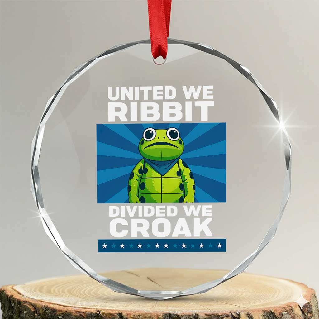 Patriotic Protest Portland Frog Crystal Glass Ornament United We Ribbit Divided We Croak Resist TS02 Transparent Glass 3'' Circle Print Your Wear