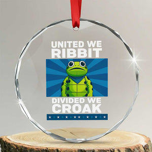 Patriotic Protest Portland Frog Crystal Glass Ornament United We Ribbit Divided We Croak Resist TS02 Transparent Glass 3'' Circle Print Your Wear