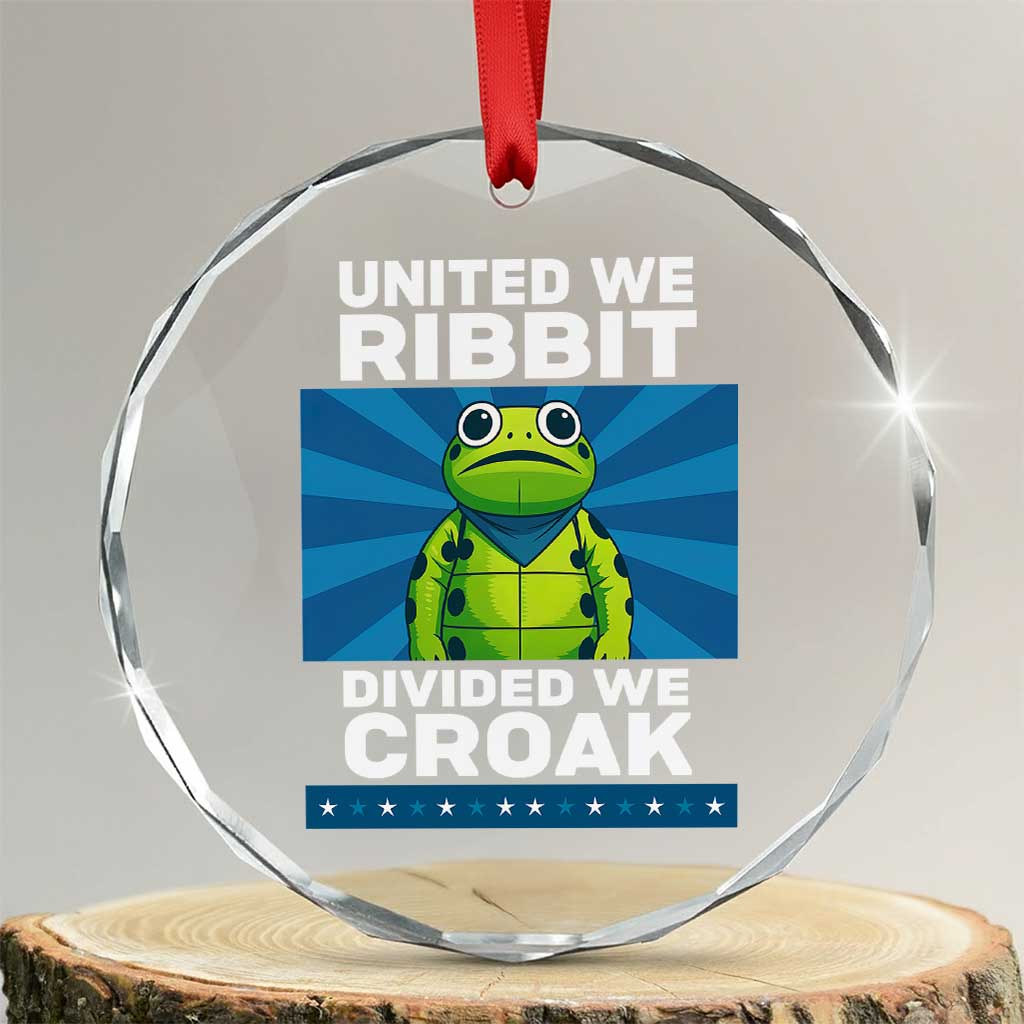 Patriotic Protest Portland Frog Crystal Glass Ornament United We Ribbit Divided We Croak Resist TS02 Transparent Glass 3'' Circle Print Your Wear