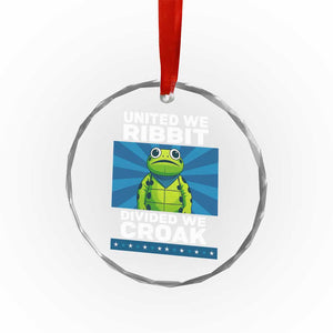 Patriotic Protest Portland Frog Crystal Glass Ornament United We Ribbit Divided We Croak Resist - Print Your Wear