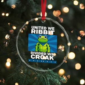 Patriotic Protest Portland Frog Crystal Glass Ornament United We Ribbit Divided We Croak Resist - Print Your Wear