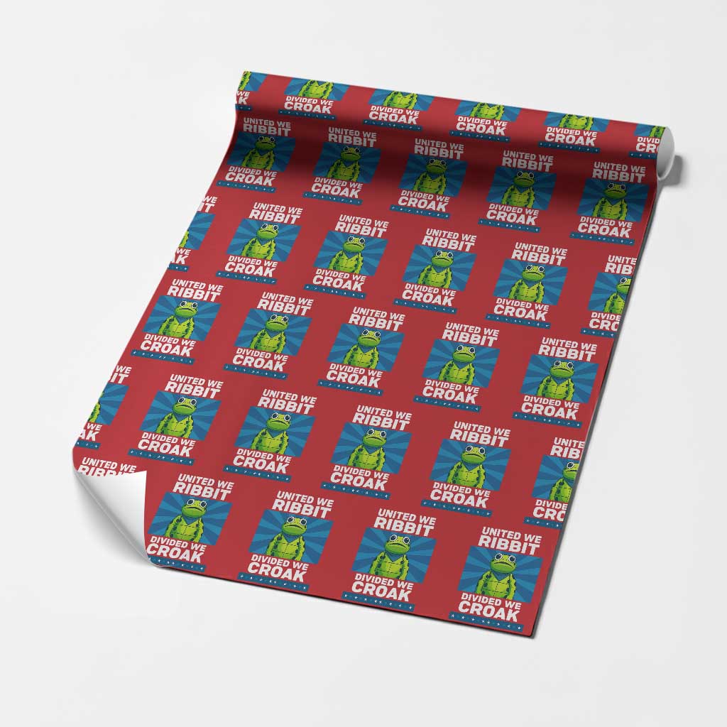 Patriotic Protest Portland Frog Wrapping Paper Roll United We Ribbit Divided We Croak Resist TS02 Red Print Your Wear
