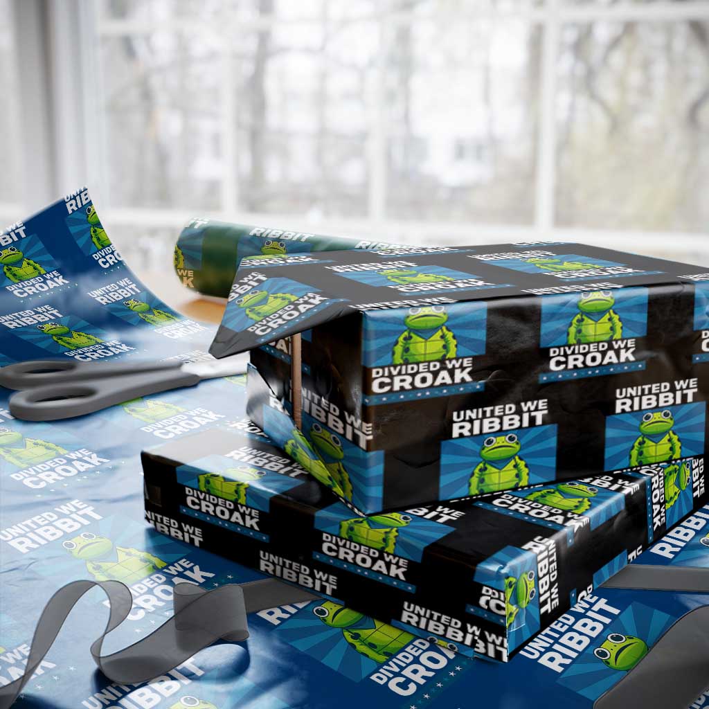 Patriotic Protest Portland Frog Wrapping Paper Roll United We Ribbit Divided We Croak Resist TS02 Black Print Your Wear