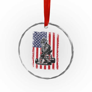 Patriotic Racing Car American Flag Race Crystal Glass Ornament TS14 Print Your Wear