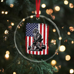 Patriotic Racing Car American Flag Race Crystal Glass Ornament TS14 Print Your Wear