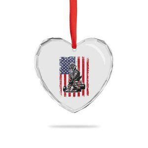 Patriotic Racing Car American Flag Race Heart Crystal Glass Ornament TS14 Print Your Wear