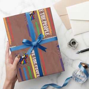 Patriotic Rainbow Pride American Eagle Wrapping Paper Roll We The People LGBT Pride TS12 Mocha Print Your Wear