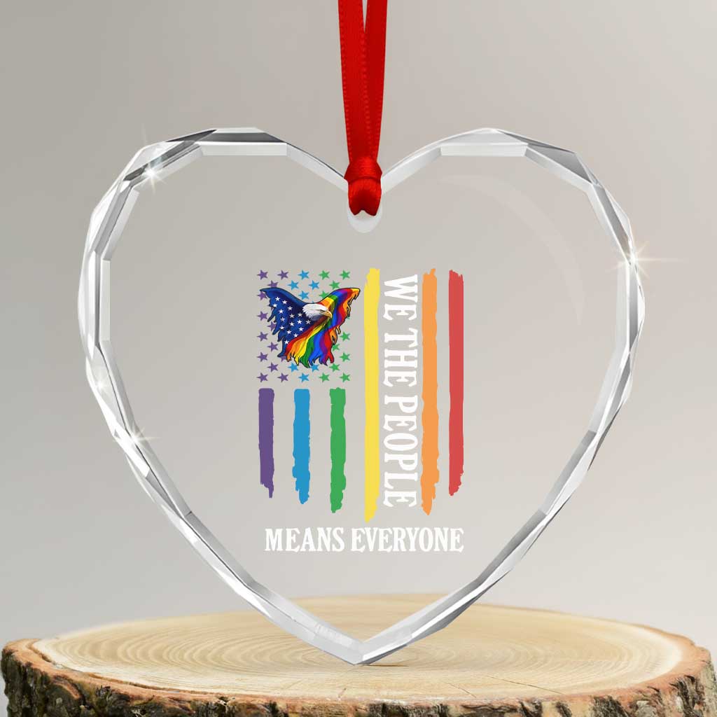Patriotic Rainbow Pride American Eagle Heart Crystal Glass Ornament We The People LGBT Pride TS12 Transparent Glass 3'' Heart Print Your Wear