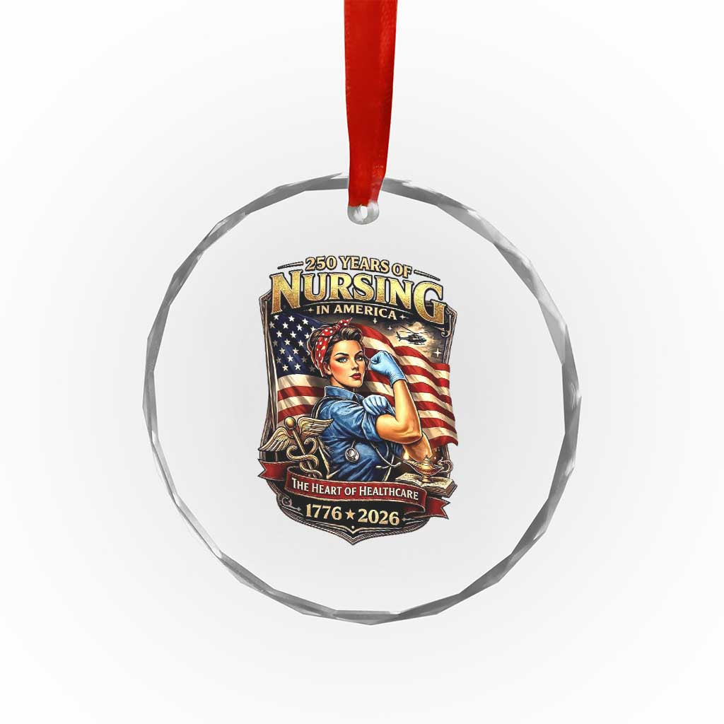 Patriotic Rosie Nurse Feminist Pride Crystal Glass Ornament 250 Years Of Nursing TS12 Print Your Wear