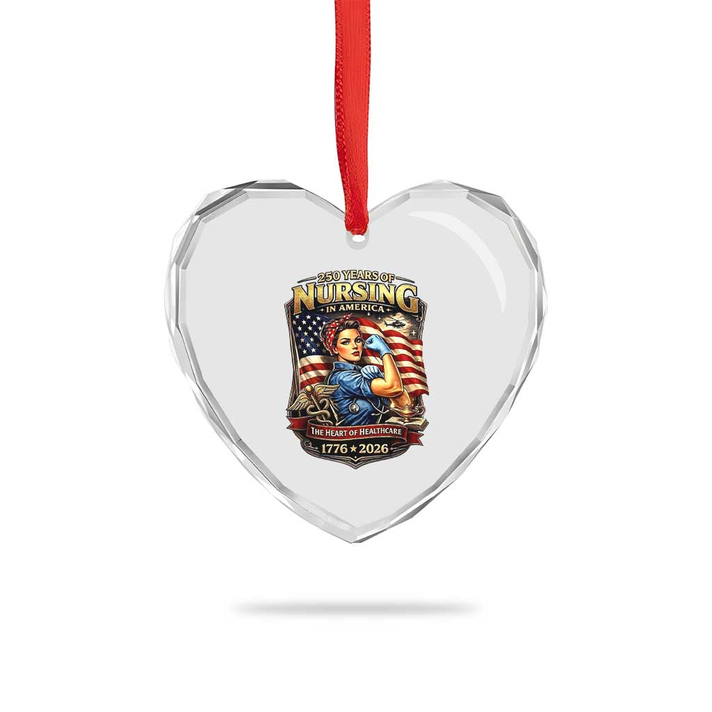 Patriotic Rosie Nurse Feminist Pride Heart Crystal Glass Ornament 250 Years Of Nursing TS12 Print Your Wear